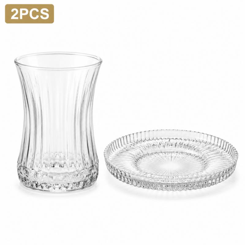 Coffee And Tea Glass - Ensemble de 2 tasses et soucoupes