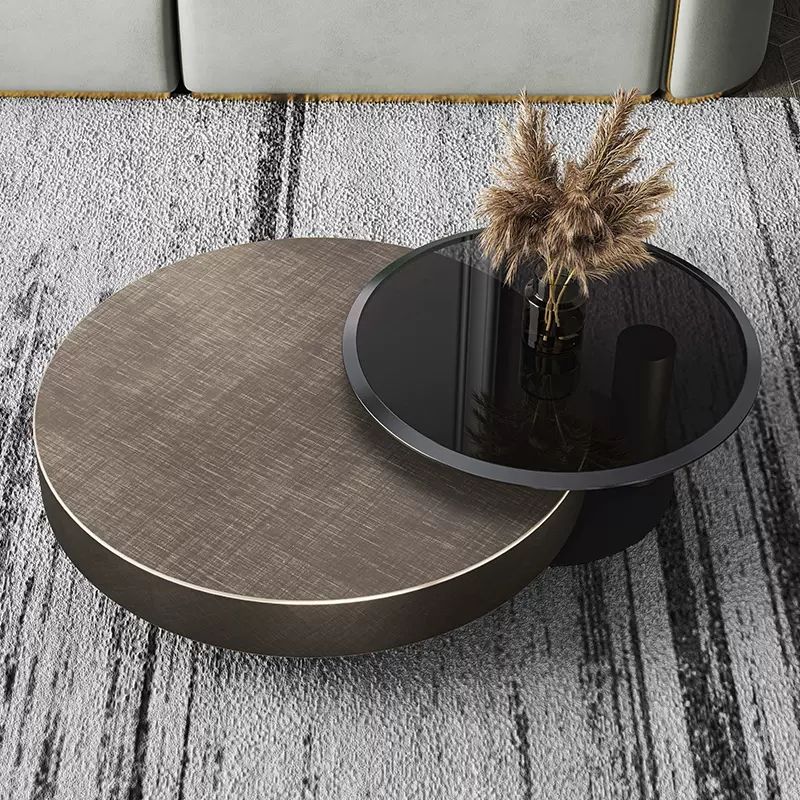Coffee And Tea Glass - Tables basses modernes rondes en acier