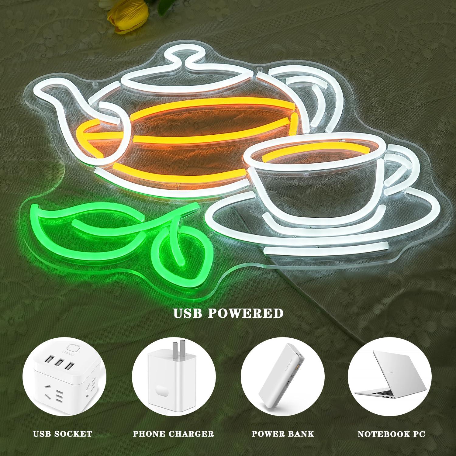 Panneau lumineux néon Thé, LED - Coffee Tea Plantation avis et prix