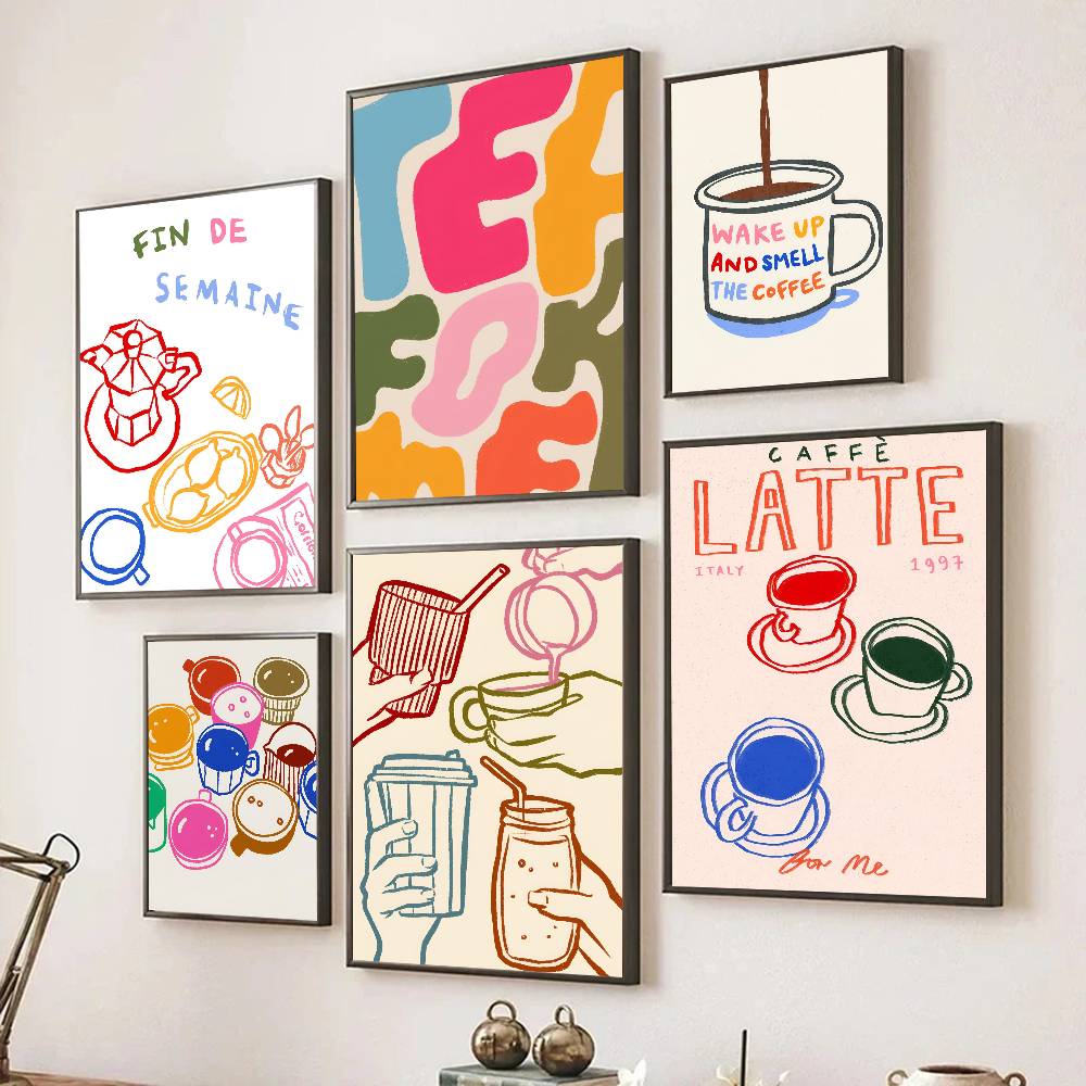 Affiche Murale Autocollante Es - Wallpaper Coffee And Tea avis et prix