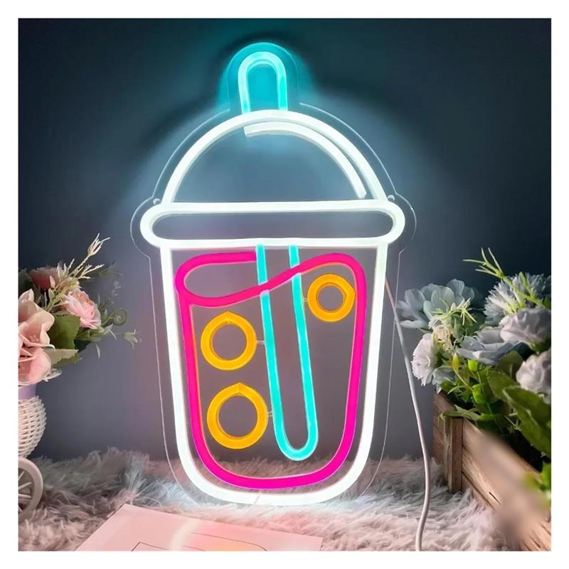 Enseigne néon Boba Tea, Lumièr - Wallpaper Coffee And Tea avis et prix