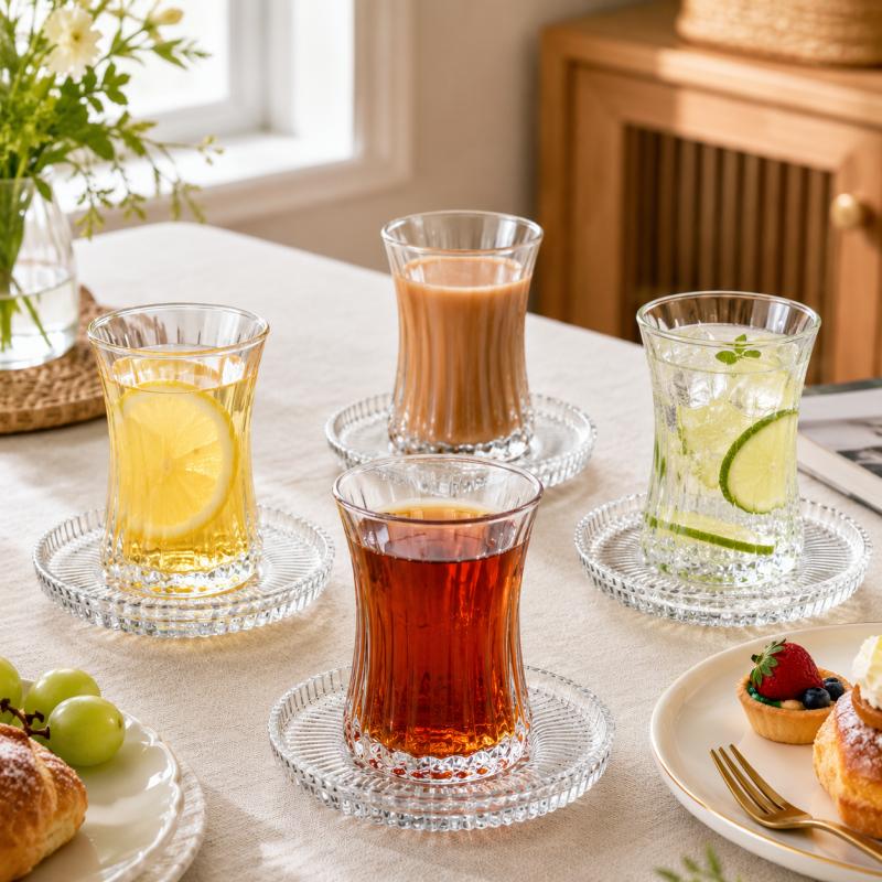 Ensemble de 2 tasses et soucou - Coffee And Tea Glass avis et prix