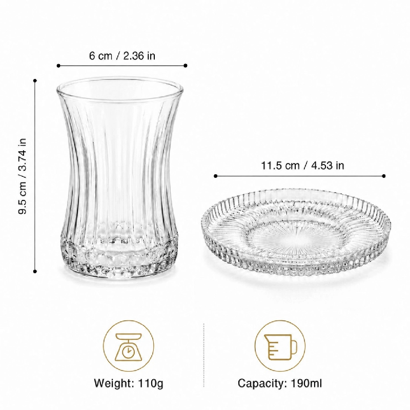 Ensemble de 2 tasses et soucou - Coffee And Tea Glass avis et prix